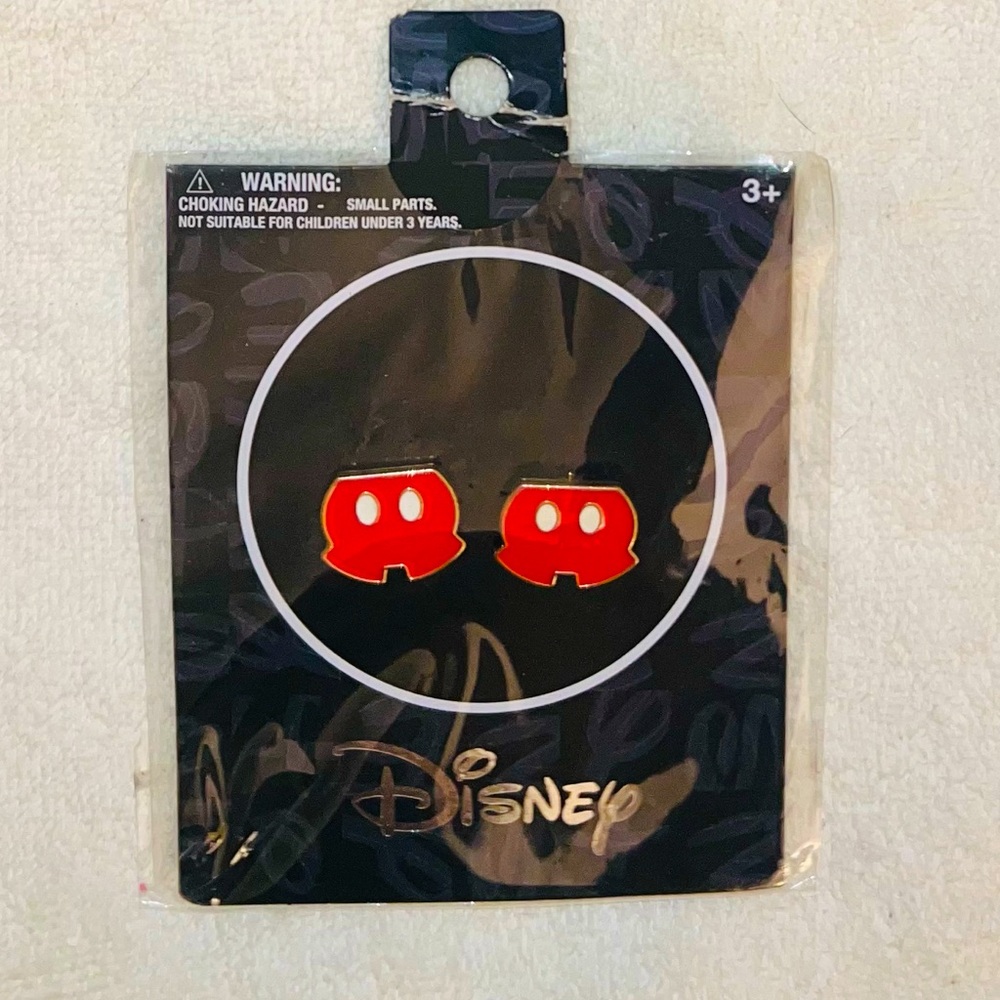 Disney MICKEY MOUSE 2024 Aldi Collab Red Shorts Shaped Earrings Set Limited Ed